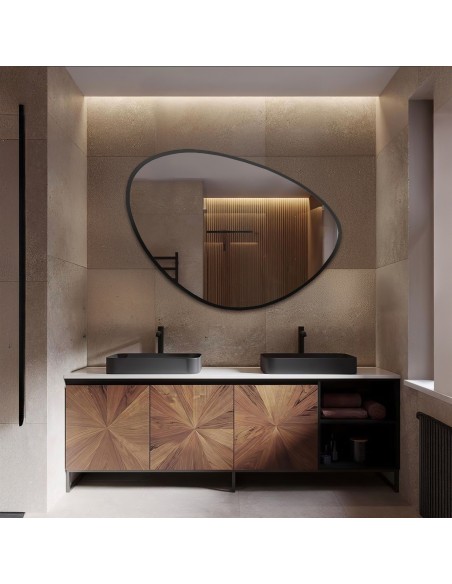 Zrkadlo s neregulárnym tvarom v ráme - OBSYDIAN V RÁME