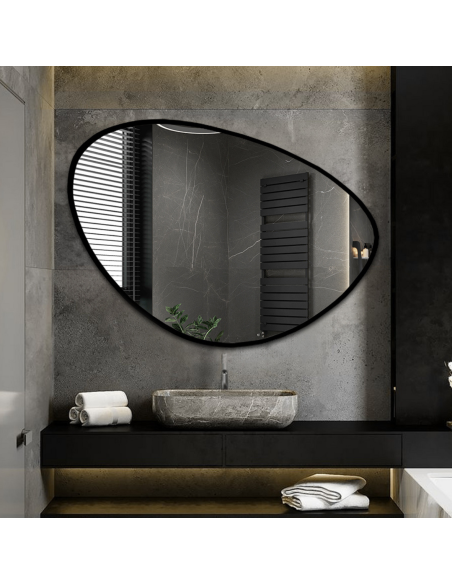 Zrkadlo s neregulárnym tvarom v ráme - OBSYDIAN V RÁME