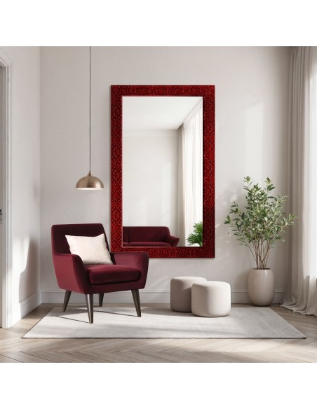 Zrkadlo Glamour v hlbokom bordová lesklom ráme - 8002006