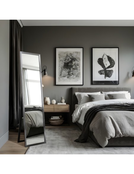 Stojace šatníkové zrkadlo v elegantnom drevenom ráme - 2801 - farba rámu podľa vášho výberu