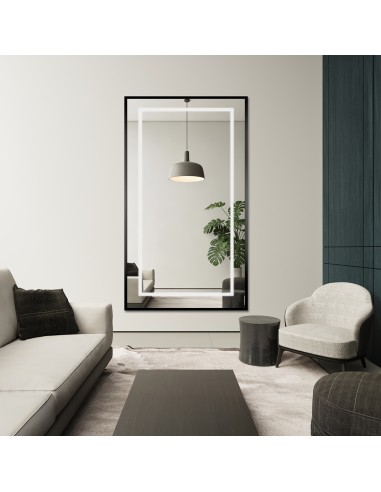 Zrkadlo v čiernom ráme s podsvietením...