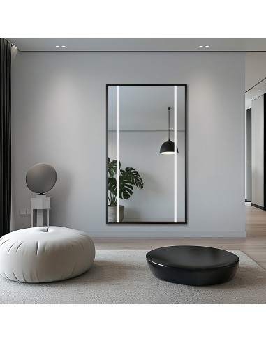 Zrkadlo v čiernom ráme s podsvietením...