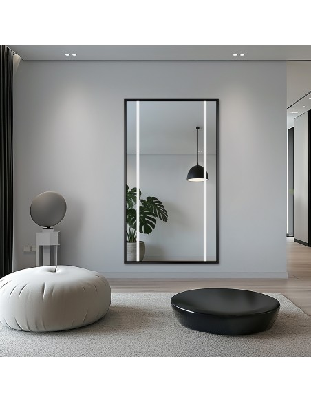 Zrkadlo v čiernom ráme s podsvietením - 1503 LED II - farba rámu na výber