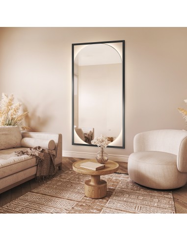 Moderné oválne zrkadlo v drevenom...