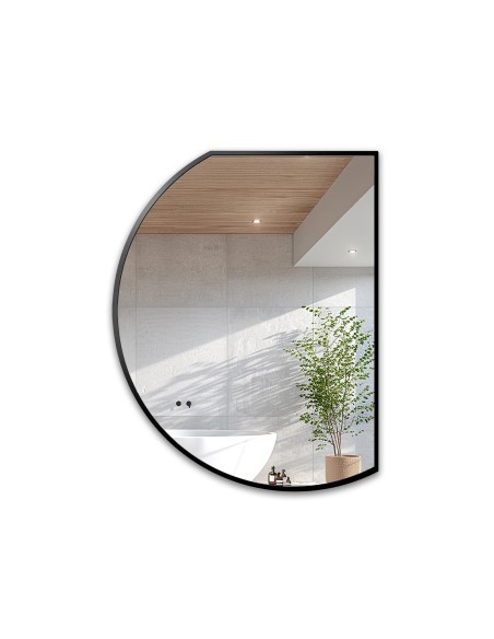 Zrkadlo s nepravidelným tvarom v matnom čiernom MDF ráme - ODETTA