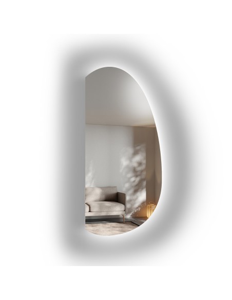 Organicky tvarované zrkadlo s osvetlením – TURMALIN LED