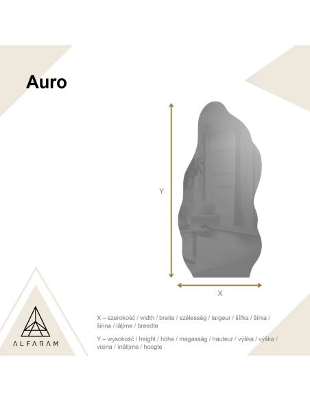 Zrkadlo s organickym tvarom v ráme - AURO W RÁME 2