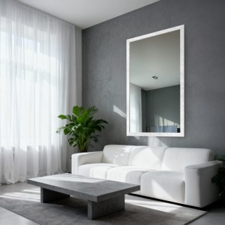 Zrkadlo Glamour v sýtom bielom lesklom ráme - 8002004