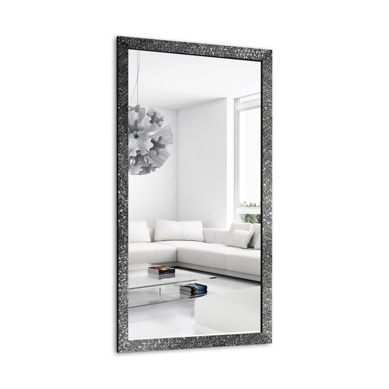 Zrkadlo Glamour v bohatom grafitovom ráme s vysokým leskom - 8002005
