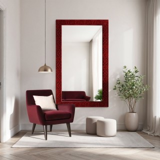 Zrkadlo Glamour v hlbokom bordová lesklom ráme - 8002006