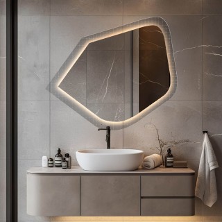 Zrkadlo na ornamentálnom skle Master Flex s podsvietením - LUXORA PRISTAL LED