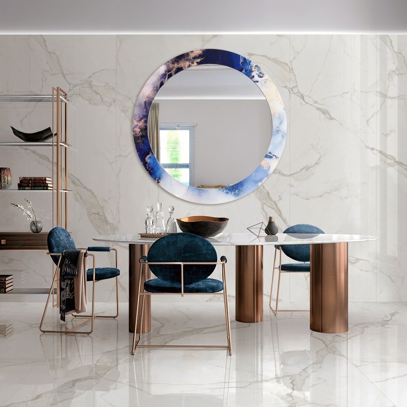 Okrúhle zrkadlo na modrom mramore – MARBLE IRIS