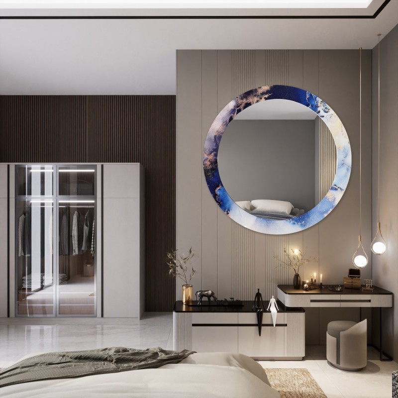 Okrúhle zrkadlo na modrom mramore – MARBLE IRIS