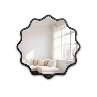 Okrúhle zrkadlo vo zvlnenom MDF ráme – AQUARELLE NAYA