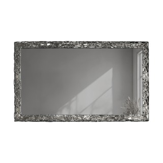 Elegantné nástenné zrkadlo v striebornom ráme s grafitovou zrkadlovou plochou – CLAUDE GRAPHITE