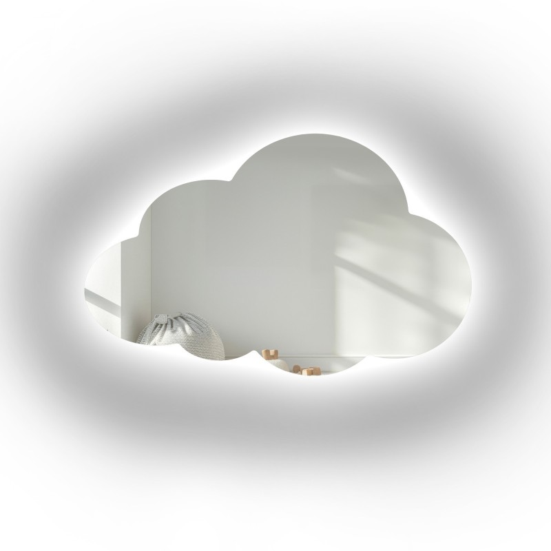 Zrkadlo do detskej izby v tvare obláčika s podsvietením – CLOUD LED