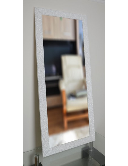 Zrkadlo Glamour v sýtom bielom lesklom ráme - 8002004