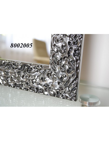 Zrkadlo Glamour v bohatom grafitovom ráme s vysokým leskom - 8002005