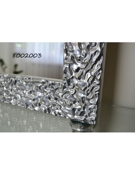 Zrkadlo Glamour v sýtom striebornom ráme s vysokým leskom - 8002003