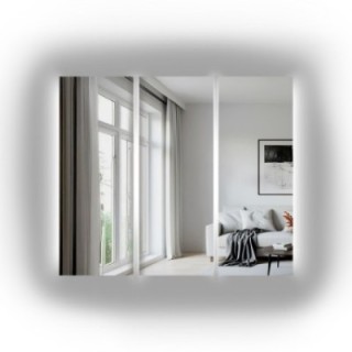 Veľké nástenné LED zrkadlo, 3-dielne na mieru – TREGIS LED