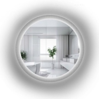 Okrúhle zrkadlo na ornamentálnom skle Master Flex s podsvietením - LUXORA FROSTED LED