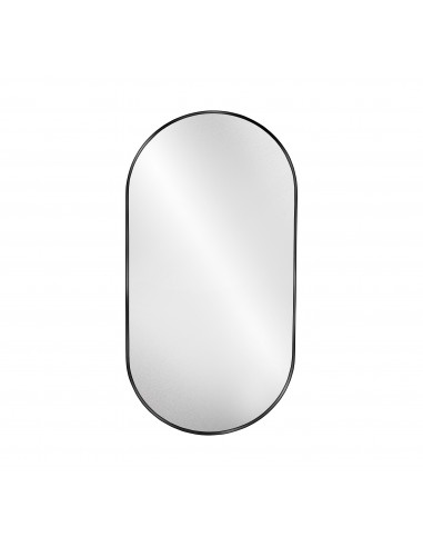 Oválne zrkadlo v čiernom ráme MDF...