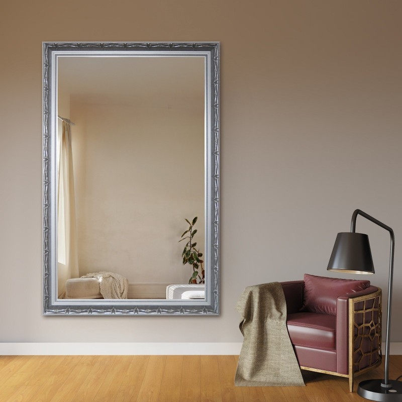 Zrkadlo v ozdobnom striebornom ráme - 8001001