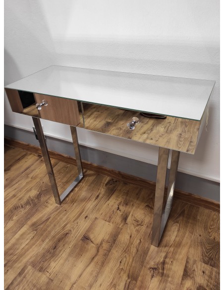 Zrkadlová konzolová toaleta so striebornými glamour nohami - SILVER TOILETTE