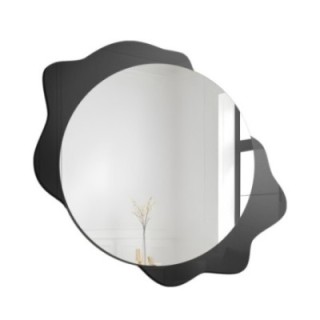 Dekoratívne okrúhle zrkadlo na čiernej škvrne – DARK DROP