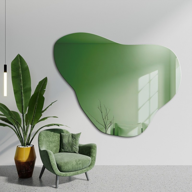Nepravidelné zelené zrkadlo - EMERALD GREEN