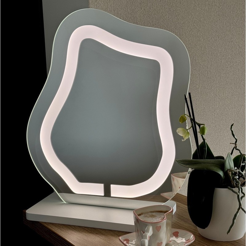 Kozmetické zrkadlo s pieskovaným podsvietením - FLOW LED PETITE