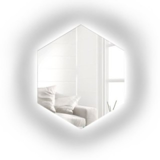 Zrkadlo geometrického tvaru s osvetlením – HEXA LED