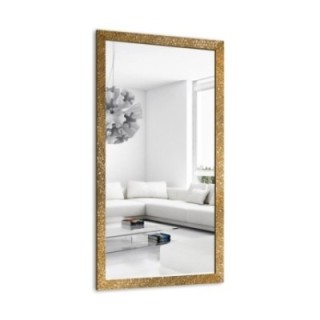 Zrkadlo Glamour v bohatom zlatom ráme s vysokým leskom - 8002002