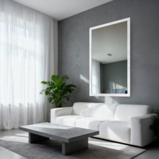Zrkadlo Glamour v sýtom bielom lesklom ráme - 8002004