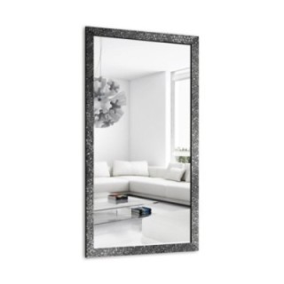 Zrkadlo Glamour v bohatom grafitovom ráme s vysokým leskom - 8002005