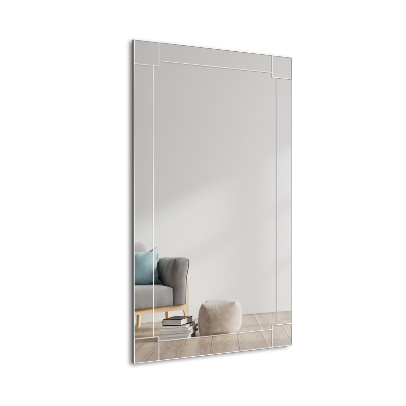 Krištáľové zrkadlo Glamour v zrkadlovom ráme - KIARA OptiWhite
