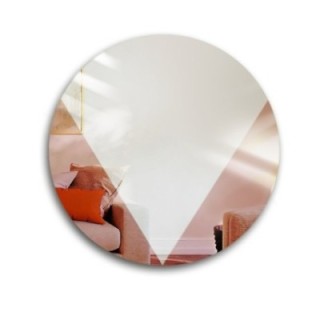 Okrúhle dekoratívne zrkadlo s medenou panel v odtieni rose gold - LOLO