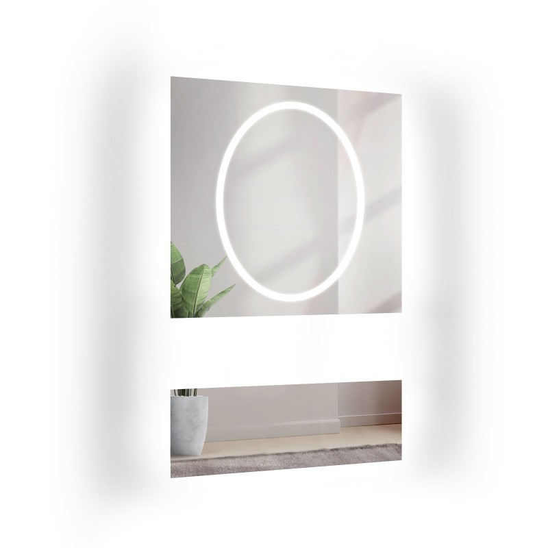 Zrkadlo na toaletný stolík z dvoch častí s osvetlením - LUMINA GLAM LED