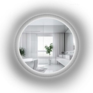 Okrúhle zrkadlo na ornamentálnom skle Master Flex s podsvietením - LUXORA FROSTED LED