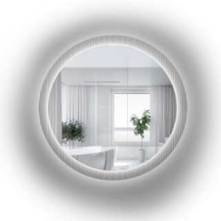 Okrúhle zrkadlo na ornamentálnom skle Visiosun Classic s podsvietením - LUXORA GLIMMER LED