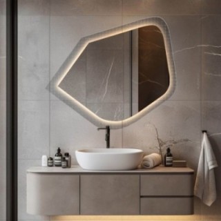 Zrkadlo na ornamentálnom skle Master Flex s podsvietením - LUXORA PRISTAL LED