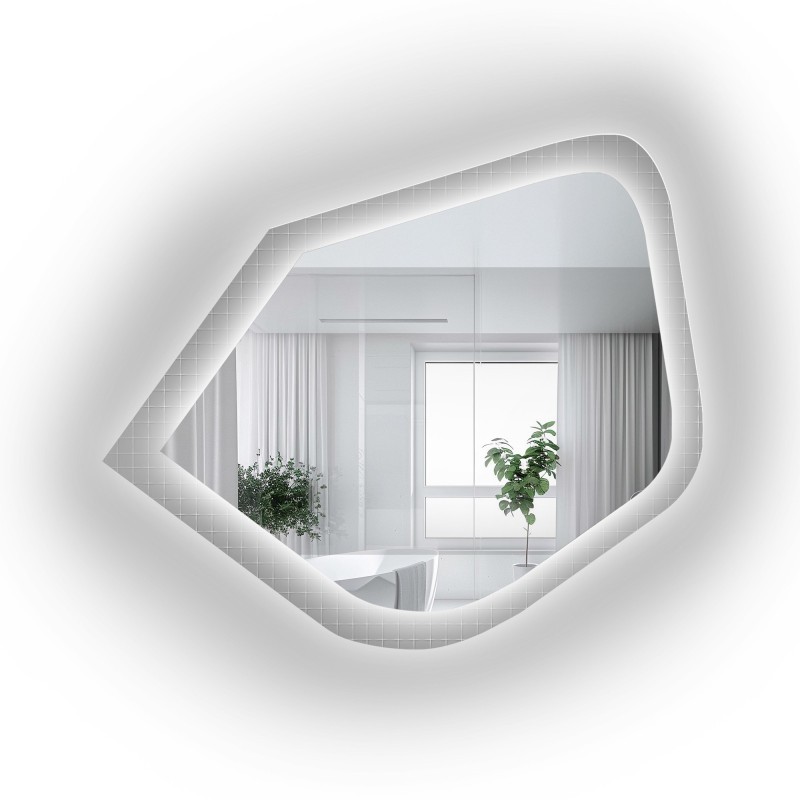 Zrkadlo na ornamentálnom skle Master Flex s podsvietením - LUXORA PRISTAL LED