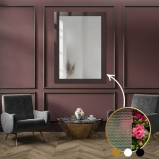 Dekoratívne obdĺžnikové zrkadlo na ornamentálnom skle Master Point - LUXORA SOLEIL