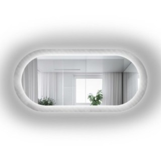 Oválne zrkadlo na ornamentálnom skle Master Soft s podsvietením - LUXORA VESPER LED