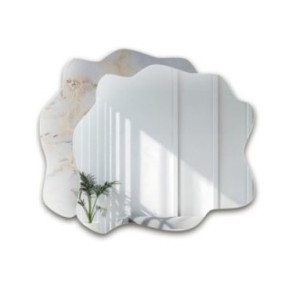Nepravidelné zrkadlo na bielo-zlatom mramore – MARBLE BIALORO
