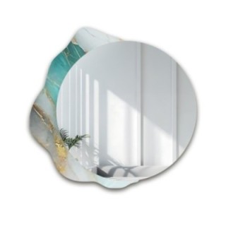 Okrúhle zrkadlo na nepravidelnom zelenom mramore – MARBLE FERRO