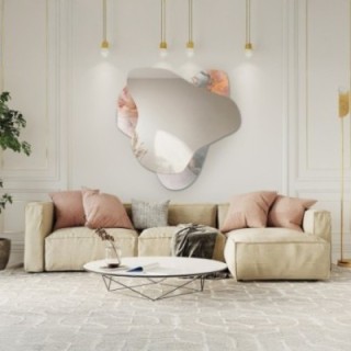 Nepravidelné zrkadlo na ružovom mramore – MARBLE FIORATO