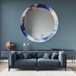 Okrúhle zrkadlo na modrom mramore – MARBLE IRIS