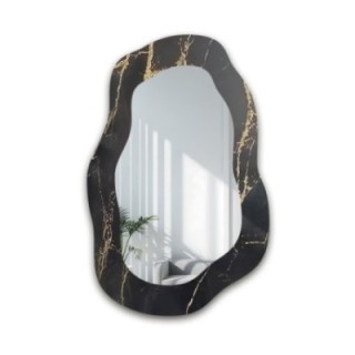 Nepravidelné zrkadlo na čierno-zlatom mramore – MARBLE NOCTO