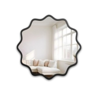 Okrúhle zrkadlo vo zvlnenom MDF ráme – AQUARELLE NAYA